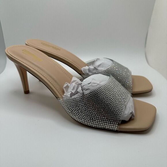 CUSHIONAIRE Women's One Band Dress Sandal +Memory Foam 10 CRYSTAL - Picture 1 of 8